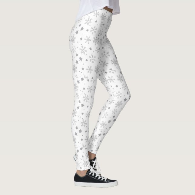 Seasonal Snowflakes and Stars Leggings (Right)