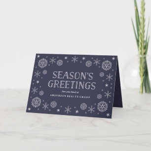 Seasonal Snowflakes Corporate Holiday Card