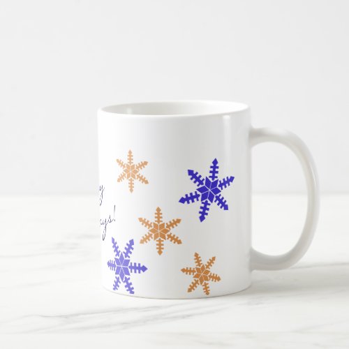 Seasonal Snowflakes Happy Holidays with Text Coffee Mug