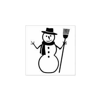 Seasonal Snowman Decor Rubber Stamp by KreaturShop at Zazzle
