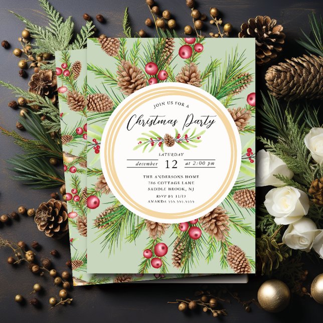Seasonal Splendor Christmas Party Invitation (Creator Uploaded)