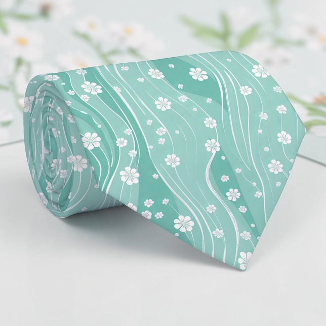 Seasonal Spring Teal Necktie Tie (Creator Uploaded)