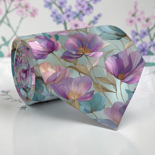 Seasonal Spring Tullip Floral Necktie Tie