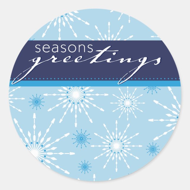SEASONAL STICKER SEAL :: patterned snowflake P5 (Front)
