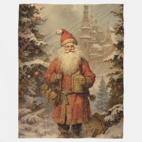 Seasonal Storybook Vintage Christmas Blanket 