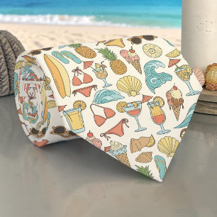 Seasonal Summer Beach Necktie Tie