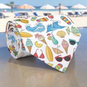Seasonal Summer Beach Necktie Tie