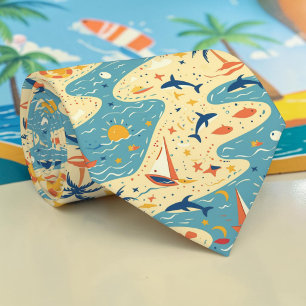Seasonal Summer Beach Necktie Tie