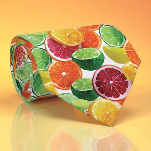 Seasonal Summer Citrus Fruit Necktie Tie