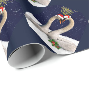 Seasonal Swans Christmas Wrapping Paper