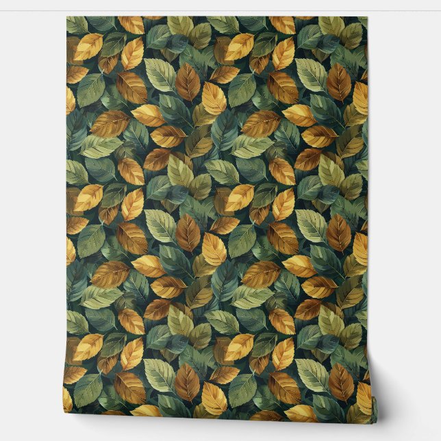 Seasonal terracotta orange yellow sage fall wallpaper  (Unrolling)