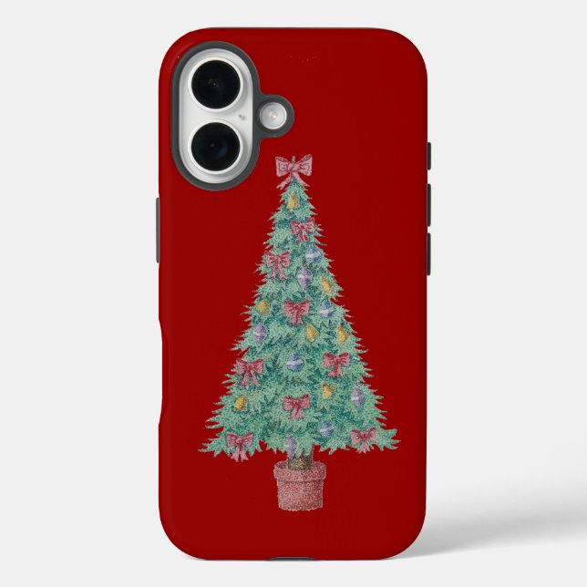 seasonal tree decorated for christmas Case-Mate iPhone case (Back)