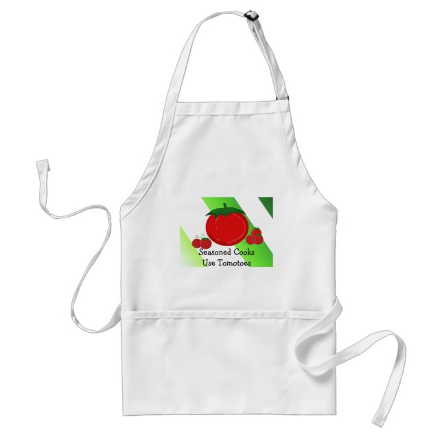 Seasoned Cooks Use Tomotoes Adult Apron (Front)