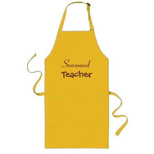 Seasoned Teacher Retirement Gift Idea _ Funny Name Long Apron