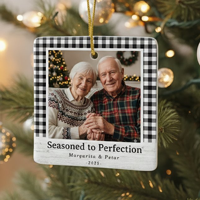 Seasoned to Perfection – Grandparents Photo Ceramic Ornament (Creator Uploaded)