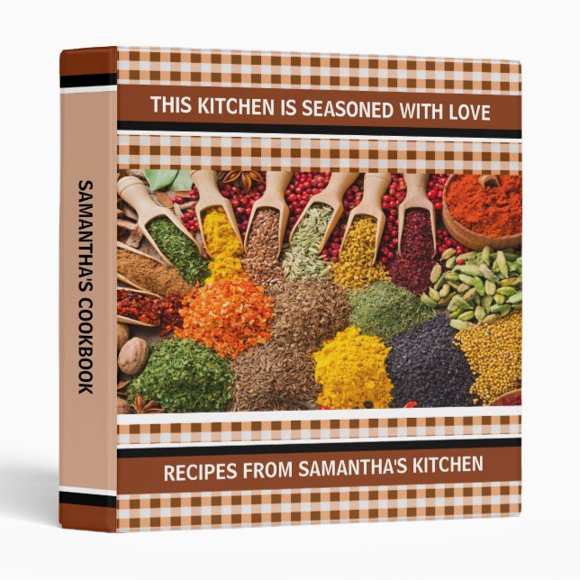 Seasoned With Love Recipe 3 Ring Binder (Front/Spine)