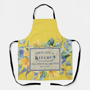 Seasoned with Love Sunflower Custom Apron