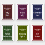 Seasoning Labels on Colorful Vinyl Stickers
