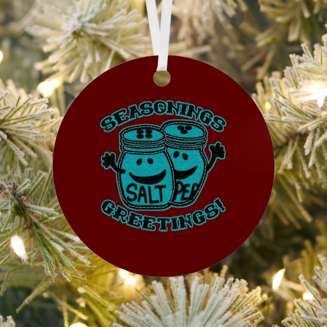 Seasonings Greeting Felt Look Spices Holiday Metal Ornament (Insitu)