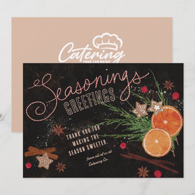 Seasonings Greetings Business Holiday Cards (Front/Back)