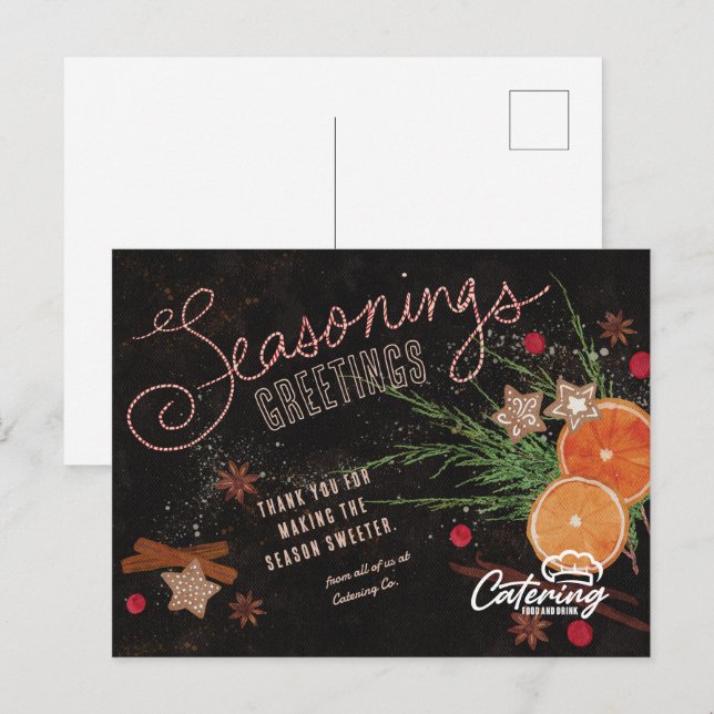 Seasonings Greetings Business Holiday Postcards (Front/Back)