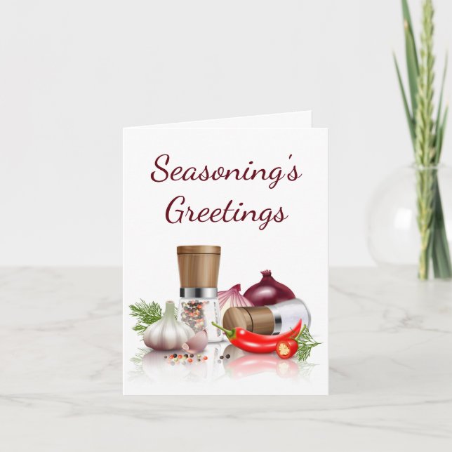 Seasonings Greetings for Zesty Spicy Holiday Fun Card (Front)