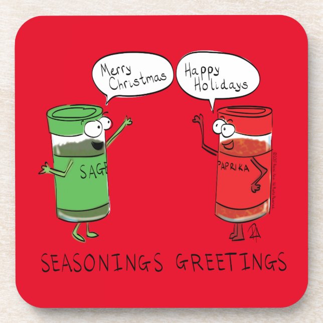 Seasonings Greetings Spices Beverage Coaster (Front)