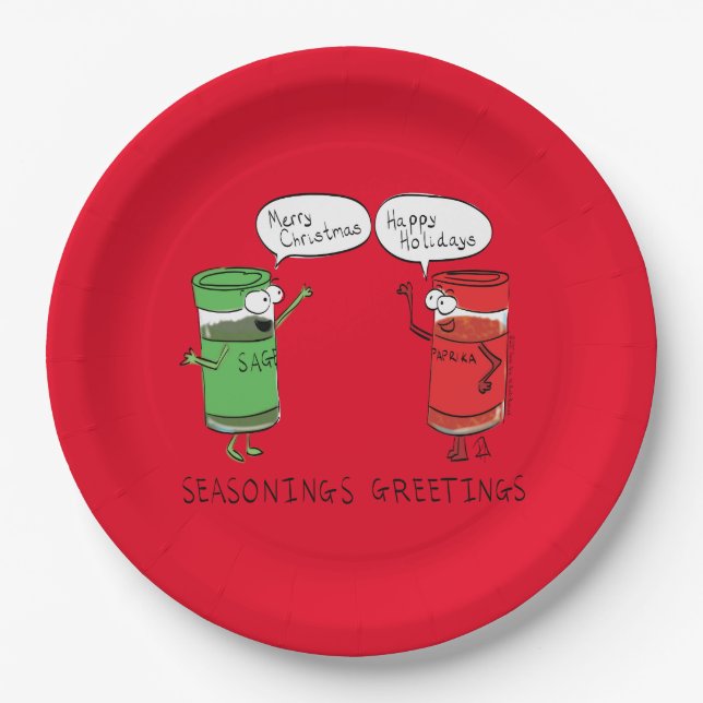 Seasonings Greetings Spices Paper Plates (Front)