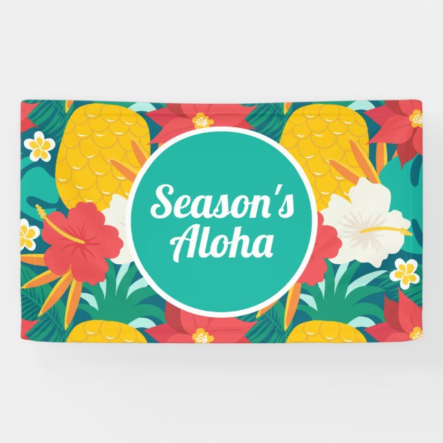 Season's Aloha Hawaiian Banner (Horizontal)