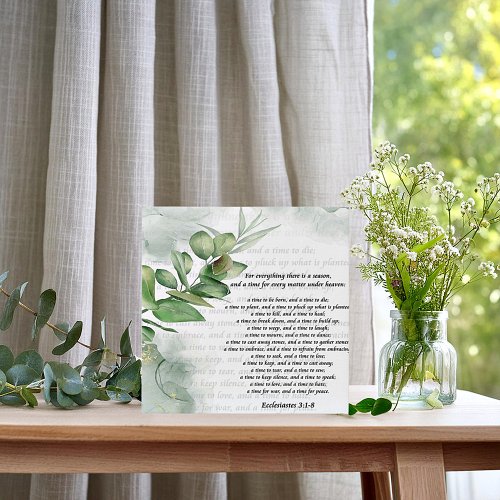 Seasons and time greenery faux canvas print