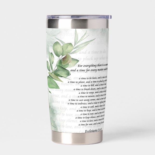 Seasons and time greenery  insulated tumbler (Left)