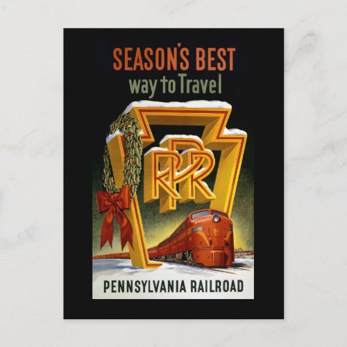 Seasons Best Way to Travel Vintage Poster Postcard