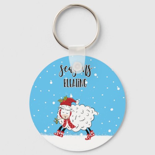 seasons bleatings lamb sheep funny joke christmas keychain