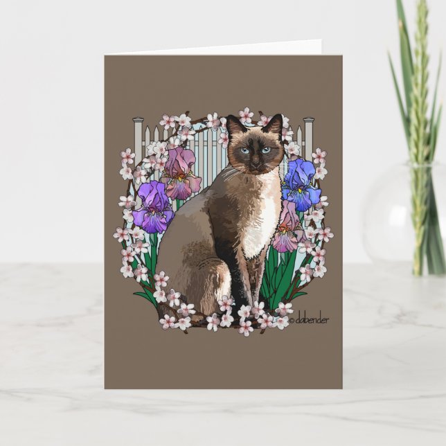 Seasons Cats - Spring garden Card (Front)