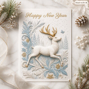 Seasons Change: Stag in Motion New Year Card