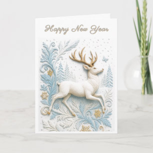 Seasons Change: Stag in Motion New Year Card