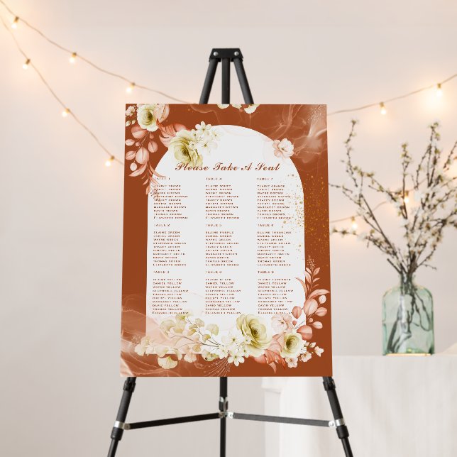 Seasons Fall Earthen Mix Boho Floral Wedding Foam Board (In Situ (Stand))