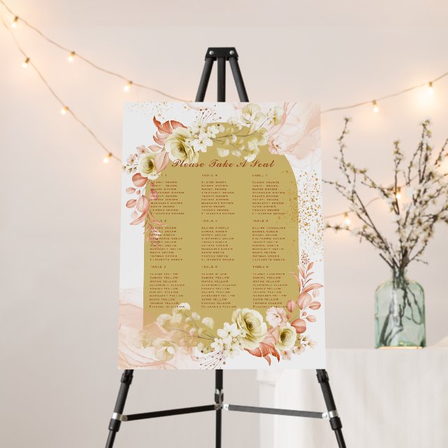 Seasons Fall Earthen Mix Boho Floral Wedding Foam Board (In Situ (Stand))