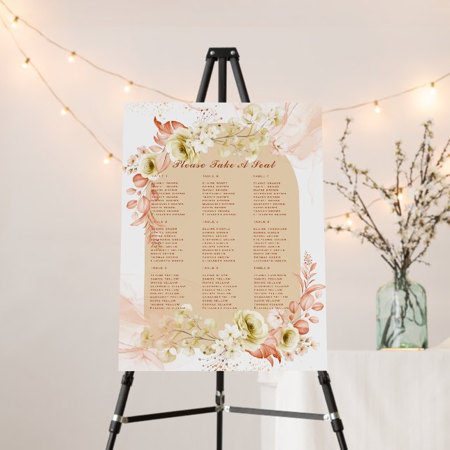 Seasons Fall Earthen Mix Boho Floral Wedding Foam Board (In Situ (Stand))