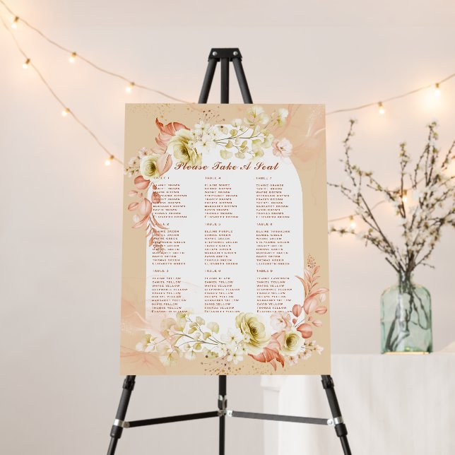 Seasons Fall Earthen Mix Boho Floral Wedding Foam Board (In Situ (Stand))