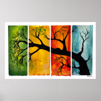 Seasons - Fine Art Poster from watercolor and ink