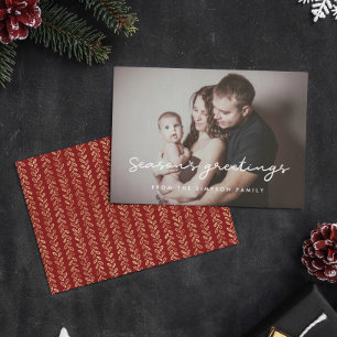 Season's Freetings Minimalist Holiday Photo Card