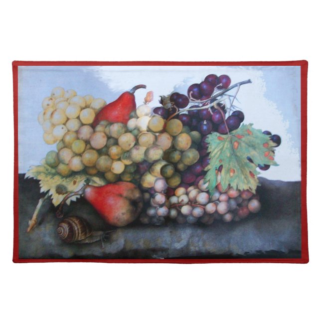 SEASON'S FRUITS 1 - GRAPES AND PEARS CLOTH PLACEMAT (Front)