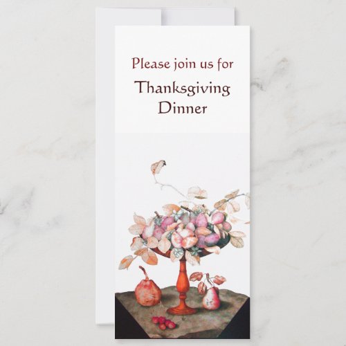 SEASONS FRUITS 5 Thanksgiving Dinner Party white Invitation