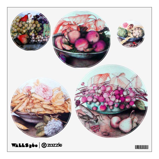 SEASON'S FRUITS /ARTICHOKES, GRAPES ,PEACHES BEANS WALL DECAL (Front)