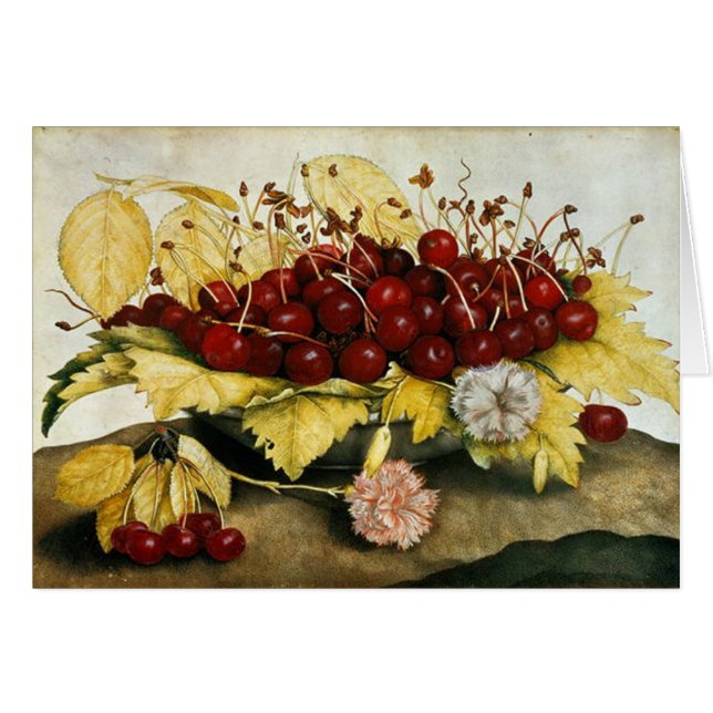 SEASON'S FRUITS / CHERRIES AND CARNATIONS CARDS (Front Horizontal)