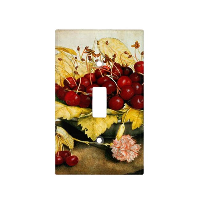 SEASON'S FRUITS / CHERRIES AND CARNATIONS LIGHT SWITCH COVER (Front)