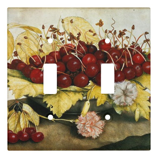 SEASON'S FRUITS / CHERRIES AND CARNATIONS LIGHT SWITCH COVER (Front)