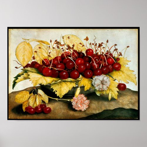 SEASONS FRUITS  CHERRIES AND CARNATIONS POSTER