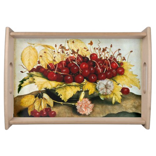 SEASONS FRUITS  CHERRIES AND CARNATIONS SERVING TRAY